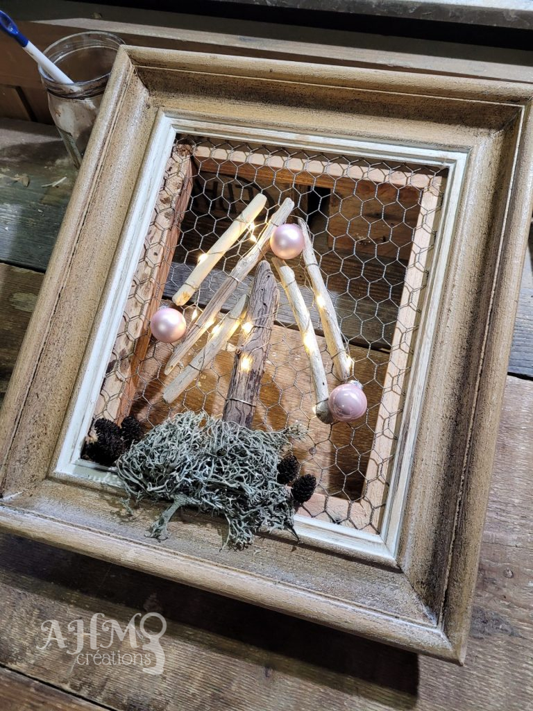 Cadre Sapin de Noël (couleur Rose) • © AHM Créations