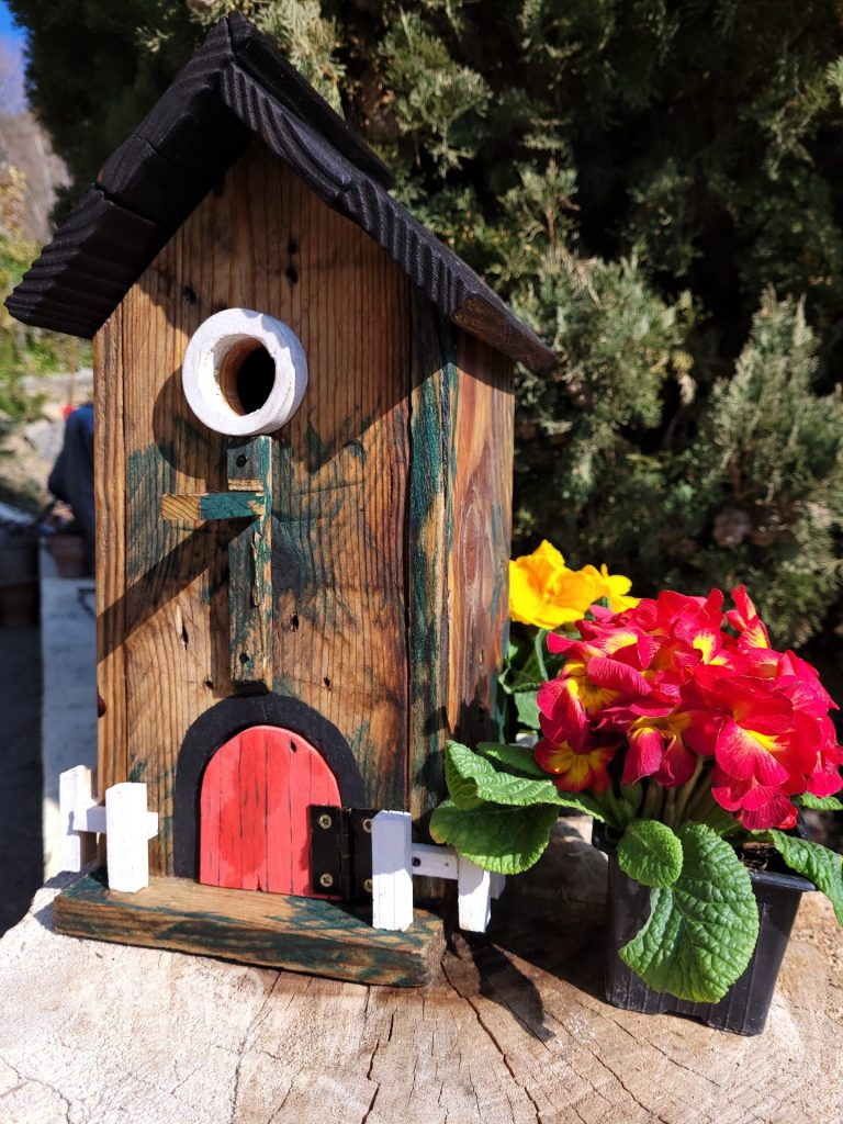 Nichoirs Ouiseaux avec Picket Fence (vert) • © AHM Créations