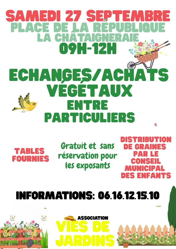 Echanges/Achats Vegeteux entre Particuliers • Asso. Vies de Jardins • La Chataignerie • 27 Septembre 2025
