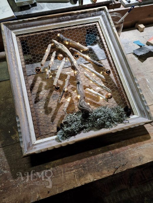 Cadre Sapin de Noël (couleur Café) • © AHM Créations