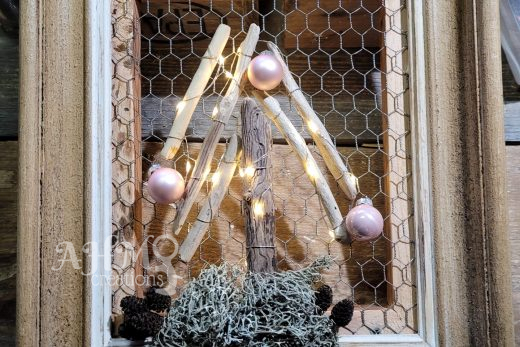 Cadre Sapin de Noël (couleur Rose) • © AHM Créations