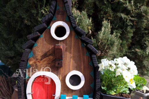 Nichoirs Ouiseaux forme feuille (bleu) • © AHM Créations