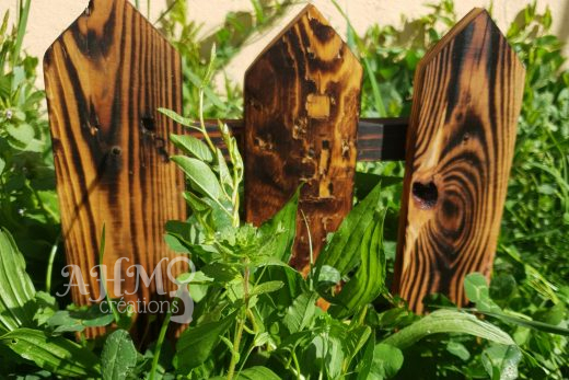 Picket Fence Brûlé Bois Upcycle • © AHM Créations