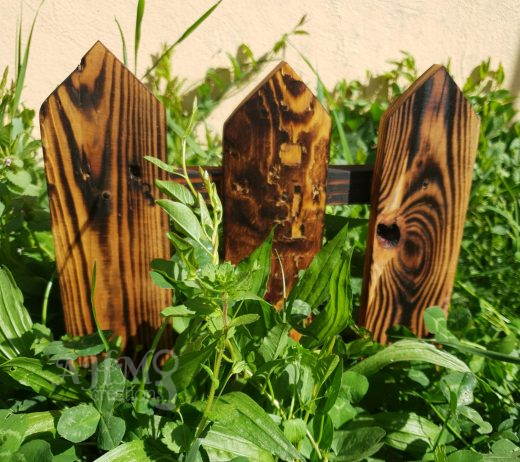 Picket Fence Brûlé Bois Upcycle • © AHM Créations