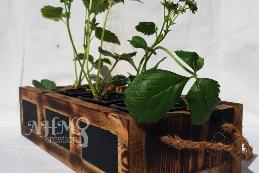 Jardiniere Basse avec Ficelle en Bois Upcycle • © AHM Créations